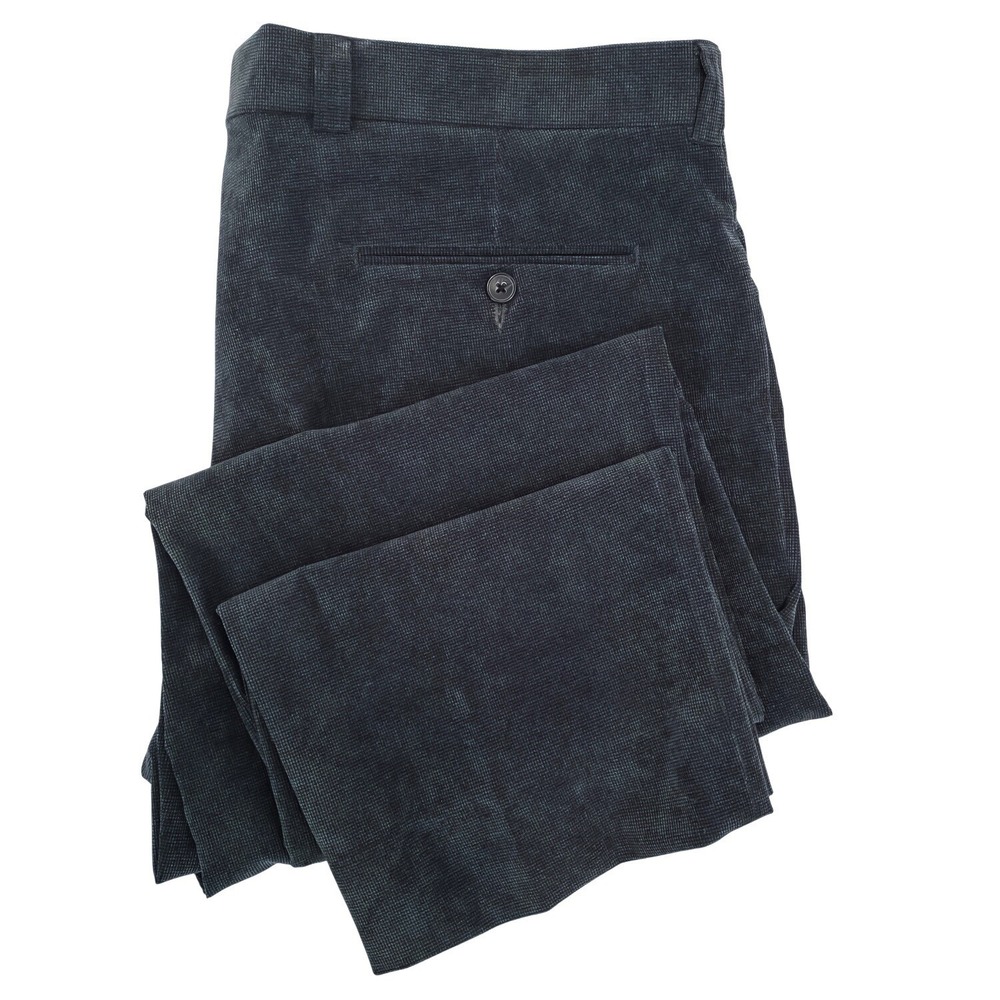 Ballin Comfort-EZE Men's Dark Blue Check Dress Pants Corduroy 38